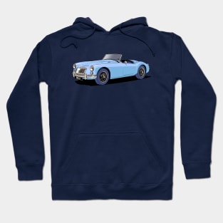 Classic MG MGA Roadster in light blue Hoodie